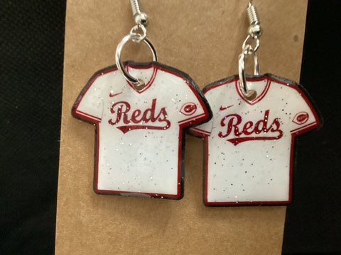Reds White Jersey Earrings