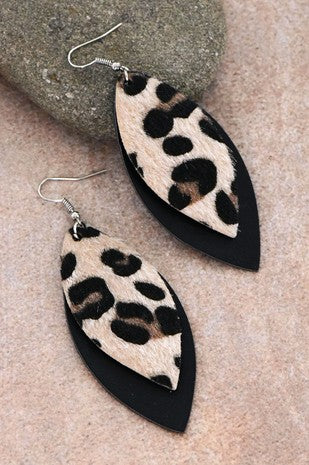 Animal Print Leather Earrings