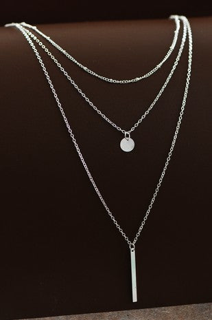 Silver Dainty Three Layer Necklace