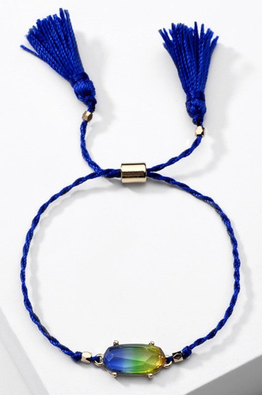 Tassel Cobalt Blue Cord Friendship Bracelet