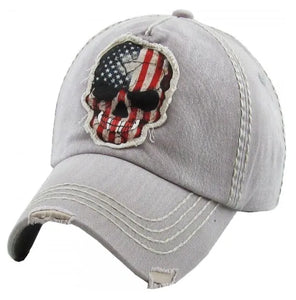 CLASSIC AMERICAN FLAG SKULL HAT