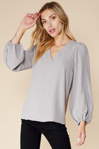 FRONT PLEAT SOLID CASUAL TOP